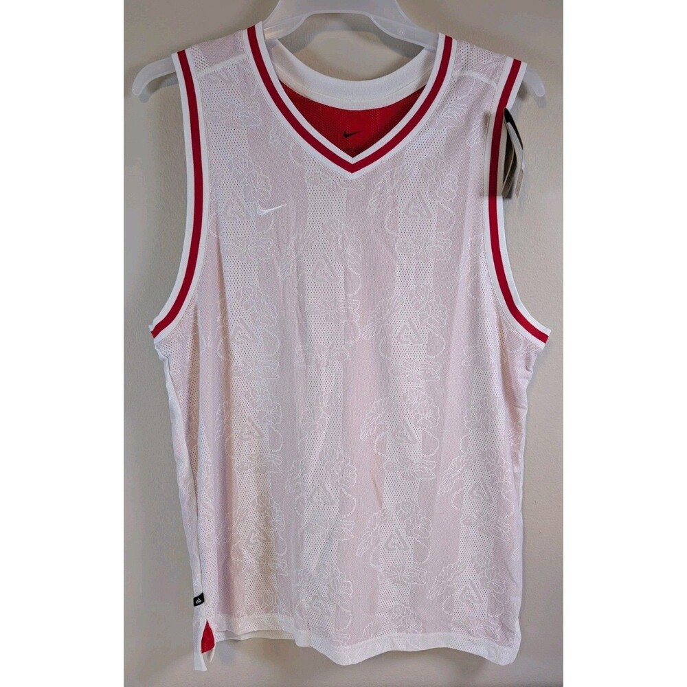 Nike Giannis Dri-Fit DNA Lined Basketball Jersey Men Medium FZ0924 White Red $65